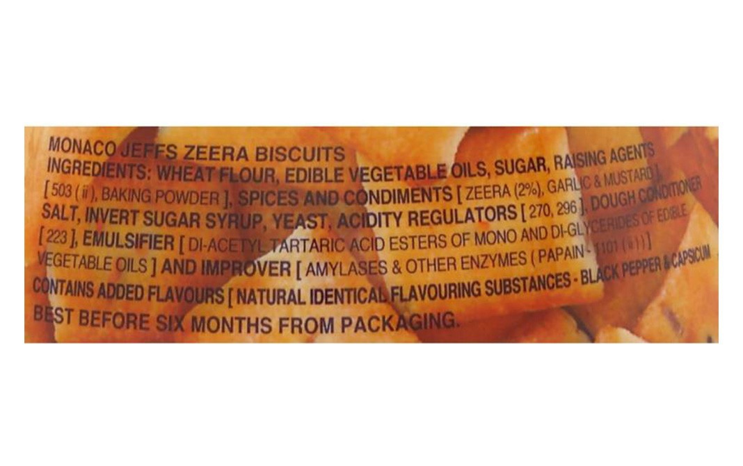 Parle Monaco Jeffs Zeera Biscuits   Plastic Jar  200 grams
